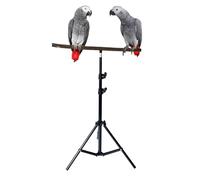 Bird Play Stand, Adjustable Folding Tripod Base, 50cm Habitat Training Stand, Metal Wooden Perch Accessory, Pet Bird Activity Equipment, Indoor Outdoor Cage Play Tool FOR Home Porch Yard Garden