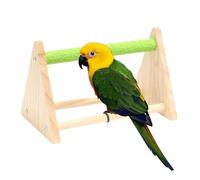 Bird Play Stand, Bird Perch | Wooden Bird Playground | Triangle Parrot - Perch - Playground for Parakeet Canary Cockatiel Finch Cage Activity Centre