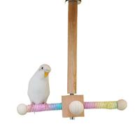 Bird Play Stand | Parrot Perch - Wooden Rotating Hook Holder Accessory Toy 360 Degree Rotating for Indoors Outdoors Yard Backyard Patio Ground Wall Porch