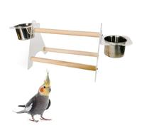 Bird Play Stand - Parrot Tripod Perch, Feeding Cup platforms, Interactive Training Toy, Desktop Station | Perfect Easy Comfortable Pet Area for Parakeets Parrots Indoor Entertainment Fun