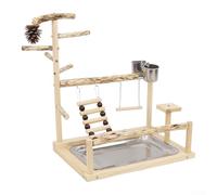 Bird Play Stand with Swing & Perch, Parrot Play Gym Activity Center for Small to Medium Birds (Parakeets Cockatiels Conures) Tabletop or Floor Stand