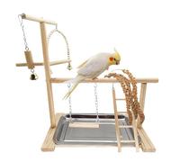Bird Playground Parrot Playstand, Parrot Stand；Teething Sticks for Parrots 3 Ears of Wheat，Bird Wood Tall Standing Block