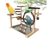Bird Playground | Stand, Tabletop Toy, Safe And Bite-resistant Design, Includes PP Round Base, Feeding Cup, Ladder, Swing, Annd Tray, Perfect For Cockatiels, Budgerigars, Annd Lovebirds