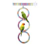 Bird Playgrounds Natural Wood Bird Play Stands Parrots Perch Stand with Removable Tray Climb Ladders Swing Chewing Toy Natural Wood Parrots Suspension Bridge Swing Toy