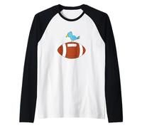 Bird Plays American Football Raglan Baseball Tee