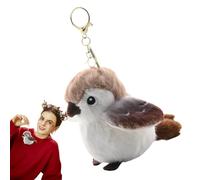 Bird Plush Keychain | Realistic Plush Sparrow | Cute Simulation Birds Doll Keychains | Realistic Decorative Sparrow Keychain | Stuffed Bird Toys, Portable Wallet Accessories For School Bags