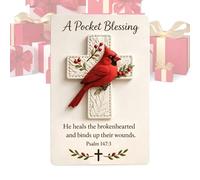 Bird Pocket Cross, 10x14cm Handmade Christian Symbol, Blessing Verse Card, Religious Faith Accessory, Inspirational Spiritual Keepsake Gift, Suitable For Adults Kids Teens Friends Family
