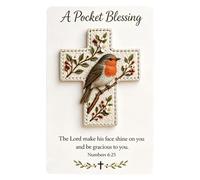 Bird Pocket Cross - with Card Christian Keepsake,Religious Positive Message Bird Card,for Devotion Meditation Baptism Bible Study Kids Teens Friends Family