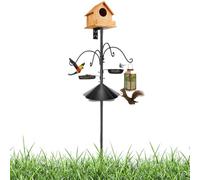 Bird Pole | Heavy Duty Metal Tray Stand | 234cm Bird Poles with Anti-Squirrel Baffle | for Weather Station Pets Attract Wildlife Garden