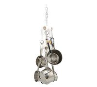 Bird Pot Toy, Stainless Steel Cups Colorful Hanging Parrots Bite Toy, Parakeets Cockatiels Safe Non Climbing Chewing Play, Birds Cage Accessories