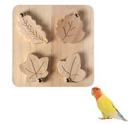 Bird Puzzle Feeder,4 Slot Interactive Wooden Parrot Foraging Toy with 360° Rotatable Baffle for Parrots, Budgies Parakeets, Cockatiels, Conures Finche Lovebird Training & Chewing