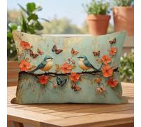 Bird Rectangle Waterproof Linen Cushion Covers 40x70cm Set of 1 kdd-3656