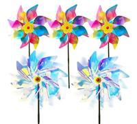 Bird Repellent Reflective Windmill,Sparkly Foil Windmills Reflective Birds Deterrent,Scare and frighten Birds,pigeons deterrent (B-5pcs)