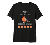 Bird Review, Birdwatching Watching Ornithologist Bullfinch Premium T-Shirt