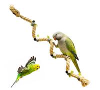 Bird Rope - Climbing Perch Accessory, 39.37in Cockatiel Play Stand, Sturdy Cotton Rope Perch with Knots, Cage Exercise Gear for Leg Strength, Parakeet Lovebird Enrichment for Stress Boredom Relief