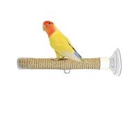 Bird Rope Perch - 20x2x2cm Portable Suction Cup Stand | Parrot Standing Toy For Climbing | For Window Tiles Glass Cage Travel Parakeet Cockatoo Macaw African Grey Finches Lovebirds