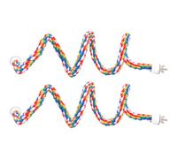 Bird Rope Perch 2Pcs 24 Inch, Colorful with Suction Cup, Fun Parrot Toy for Climbing Grinding, Cage Accessory