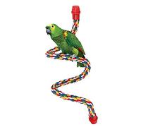 Bird Rope Perch, Colorful Bendable Chewable Cotton Ropes Perch Stand for Parrot Budgie Parakeet Cockatiel Conure Lovebird Finch Canary (L)