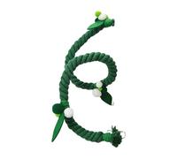 Bird Rope Perch - Durable Cotton Flexible Standing Line Green Climbing Chewing Toy Steady Twist Shape Balanced Hanging Rope Support Swing Path Parrots Cockatiel Conure Budgerigar Parakeet Act