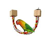 Bird Rope Perch - Natural Cotton Rope Swing Perch - Paw Climbing Support | Adjustable Length Cage Accessory, Textured Chewable | Entertaining Toy