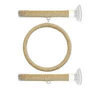 Bird Rope Perch, Portable & Easy To Install, 20x2x2cm, Suction Cup Stand, Parrot Standing Toy Climbing, Lightweight Design, For Window Tiles Glass Cage Travel Parakeet Cockatoo Macaw