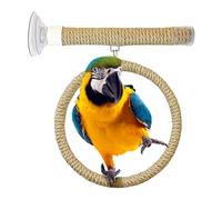 Bird Rope Perch, Portable Suction Cup Stand, Parrot Standing Accessory for Window, Tiles, Glass, Cage, Interactive Play, Travel Friendly, Suitable for Parakeet, Cockatoo, Macaw, African Grey, Finches