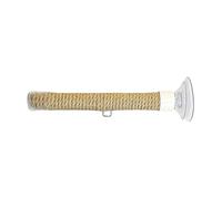 Bird Rope Perch - Portable Suction Cup Stand | Standing Toy for Climbing | Window Tiles Glass Cage Travel Parakeet African Finches Turtle Doves