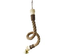 Bird Rope Perch - Promotes Active Climbing Play | Flexible Cotton Swing Ladder With Bell Bendable Design Hanging Hooks | Pet Parents Trainers Shelters Living Room Bedroom Study Office Apartment Small