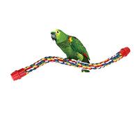 Bird Rope Perch Toy, Flexible Colorful Bendable Climbing Exercise Stand for Bird Cages Natural Cotton Rope Small Medium Birds Budgies Cockatiels Parakeets S M L 1 Pack