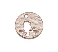 Bird Round Charms For Handmade Jewelry Assembly, 14x14mm, Kc Gold Color, 20 Pieces