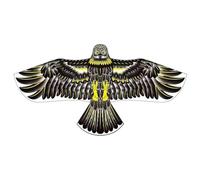 Bird Scare Kite, Eagle Hawk Kite, Farm Crop Protector, 1.2m Waterproof Polyester Flying Kites with 20m Line for Garden Orchard Rice Field Fish Pond (black)