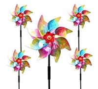 Bird Scarers Windmills For Garden,Multicolour Reflective Bird Deterrent Windmill Pigeon Deterrent Windmills for Garden Windmills for Children (5PCS Color flash windmill)