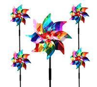 Bird Scarers Windmills For Garden,Multicolour Reflective Bird Deterrent Windmill Pigeon Deterrent Windmills for Garden Windmills for Children (5PCS Color stripe windmill)
