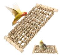 Bird Seagrass Mat, 33x20CM Natural Woven Parrot Net Conure Ladder Perch for Cage, Bird Ladder Exercise Stands Climbing Chewing Hammock Cage Accessories for Budgies Cockatiel Canary and Finches
