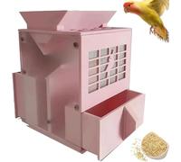 Bird Seed Cleaner Cleaning Machine, Bird Feed Blown Shell Splitter, Grain Blowing Machine with 2 Drawers, Easy Disassemble Wash, for Millet, Miscellaneous Grains, Melon Seeds(Pink)