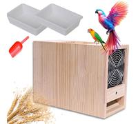 Bird Seed Cleaning Machine with Double Drawer, Electric Feed Grain Blowing Machine for Millet, Rice, and Grains, Adjustable Speed, Ideal for Parrot Feed