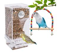 Bird Seed For Outside Feeders, Bird Feeders, 2Pcs 7.28x2.95 inch Hanging Plastic Automatic Bird Cage Feeder Budgie Toys Parrot Toys for Parrot Cockatiels Finches