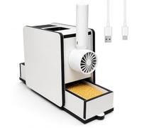 Bird Seed Shell Separator, Rechargeable Shelling Machine with Wooden Feed Box, Automatic Husk Blower Cleaner for Parrots, Macaws, Conures, and Pet Birds