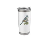 Bird Series. Tufted Titmouse Bird. Artist's Rendition. Stainless Steel Insulated Tumbler
