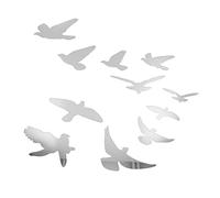 Bird Shape Mirror Wall Sticker for Living Room Bedroom Decoration with Wall Decor, DIY Wall Decals to Enhance Home Beauty (Silver)