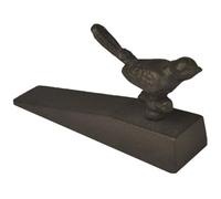 Bird Shaped Cast Iron Door Stopper Wedge, Weighted Anti-Slip | Vintage Rustic Home Accent, Wall Protective Bumper, Mute Block for Nature Themes and Traditional Decor