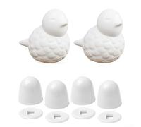 Bird Shaped Toilet Bolt Covers Pair 2pcs with Porcelain and ABS Components for Concealing Toilet Bolts Enhancing Neatness and Decor in Bathrooms