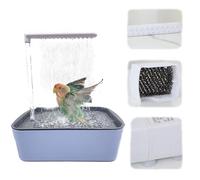 Bird Shower Bath, Automatic Water Cycle Bathtub with Multiple Faucets, The Electric State Meth-ods Shower Spray Daily, Usb Electric Pet Bird Baths for Small Medium Birds (gray)