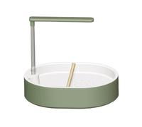 Bird Shower Bowl - Port Auto Flowing Bath, USB Powered Parrotlet Rinse Tool, Beechwood Perch Washer | Accessory Conure Parrot Cockatiel Parakeet Lovebird Macaw Hygiene Hub Station Plus