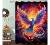 Bird Shower Curtain 100 x 180 cm, Waterproof Fast-Drying Polyester Fabric, Extra Long Shower Curtain with Weighted Bottom & 12 Hooks Washable Bathroom Curtains for Bath Wet Room Tub, Colorful J8-528
