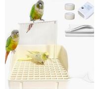 Bird Shower Fountain - Automatic Circulating Bath with Pump, Sanitary Water Dispenser for Pet Birds | Parakeet & Lovebird Bath Container, Bird Bass Sparrow Mounted in Cage, Finch Small Aviant Pet