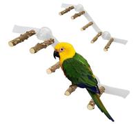 Bird Shower Perch, Wooden Window Perch Toy with Suction Cup, Climbing Ramp Ladder Bird Stand Cage Accessories Parrot Playstand for Cockatiel Lovebird Budgie