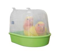 Bird Shower,Pull-Out Clear Feeder Box - Parakeet Bath Tub,for Pet Aviary Finch Monk Parrots Indoor Outdoor Inside Home Garden Feeding