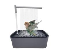 Bird Shower - Rechargeable Bathtub with Flowing Faucet, Non-Slip Base | Fun Electric Cleaning Station for Parrots, Finches, Budges, Cage Entertainment, Hygiene Habits, Pet Grooming