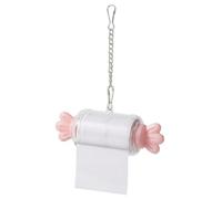 Bird Shredding Toys Parrot Rolling Paper Play Toy with Hanging Chain Interactive Chewing Accessory for Parakeet Cockatiel Conure(Pink)